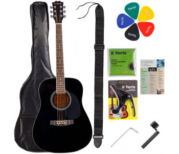 TERRIS TD-041 BK Starter Pack - Гитара акустическая в наборе