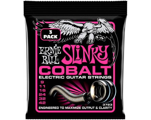 ERNIE BALL 3723 Cobalt Slinky Super 3 Pack 9-42 - Струны для электрогитары