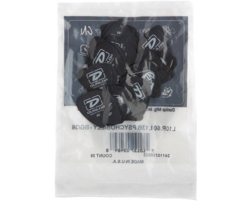 DUNLOP L10R060 PSYCHOBILLY-36/BG медиатор с картинкой 0,6мм - упак. 36...