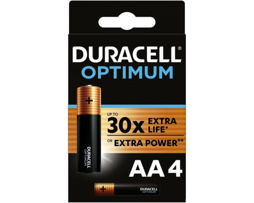 DURACELL LR6-4BL Optimum уп 4 шт - Батарейка тип AA DURACELL LR6-4BL Optimum уп 4 шт - Батарейка тип AA