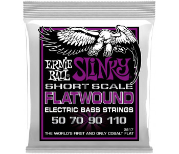 ERNIE BALL 2817 Flatwound Slinky Power Short Scale 50-110 - Струны для бас-гитары