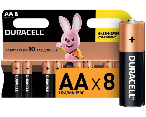 DURACELL LR6 BASIC NEW уп 8 шт - Батарейка тип AA DURACELL LR6 BASIC NEW уп 8 шт - Батарейка тип AA