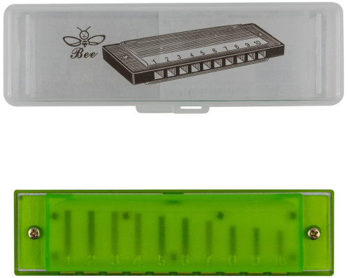 BEE DF10A-3 GREEN - Губная гармоника диатоническая