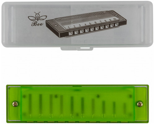 BEE DF10A-3 GREEN - Губная гармоника диатоническая