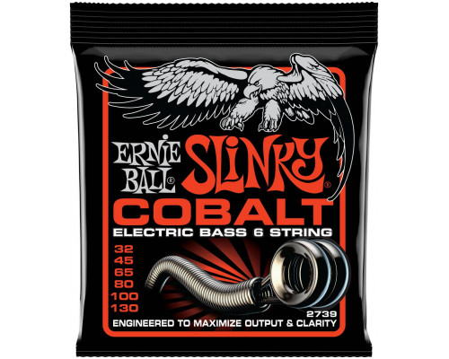 ERNIE BALL 2739 Cobalt Slinky 32-130 - Струны для бас-гитары 6 струнной
