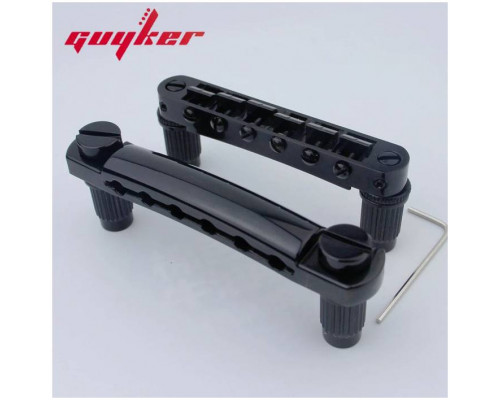 GUYKER guitar bridge GM003+GS001 Black - Струнодержатель