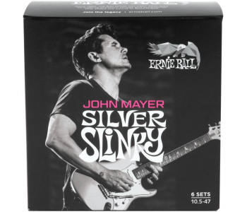 ERNIE BALL 3817 John Mayer Silver Slinky Nickel Wound 10.5-47 (pack 6) - Струны для электрогитары