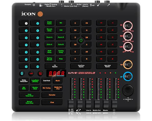 ICON Live Console - аудиоинтерфейс USB для стримов, DSP обработка, фейдеров:...